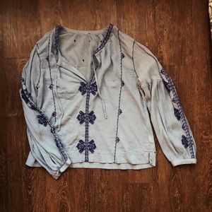 Embroidered tunic top, S